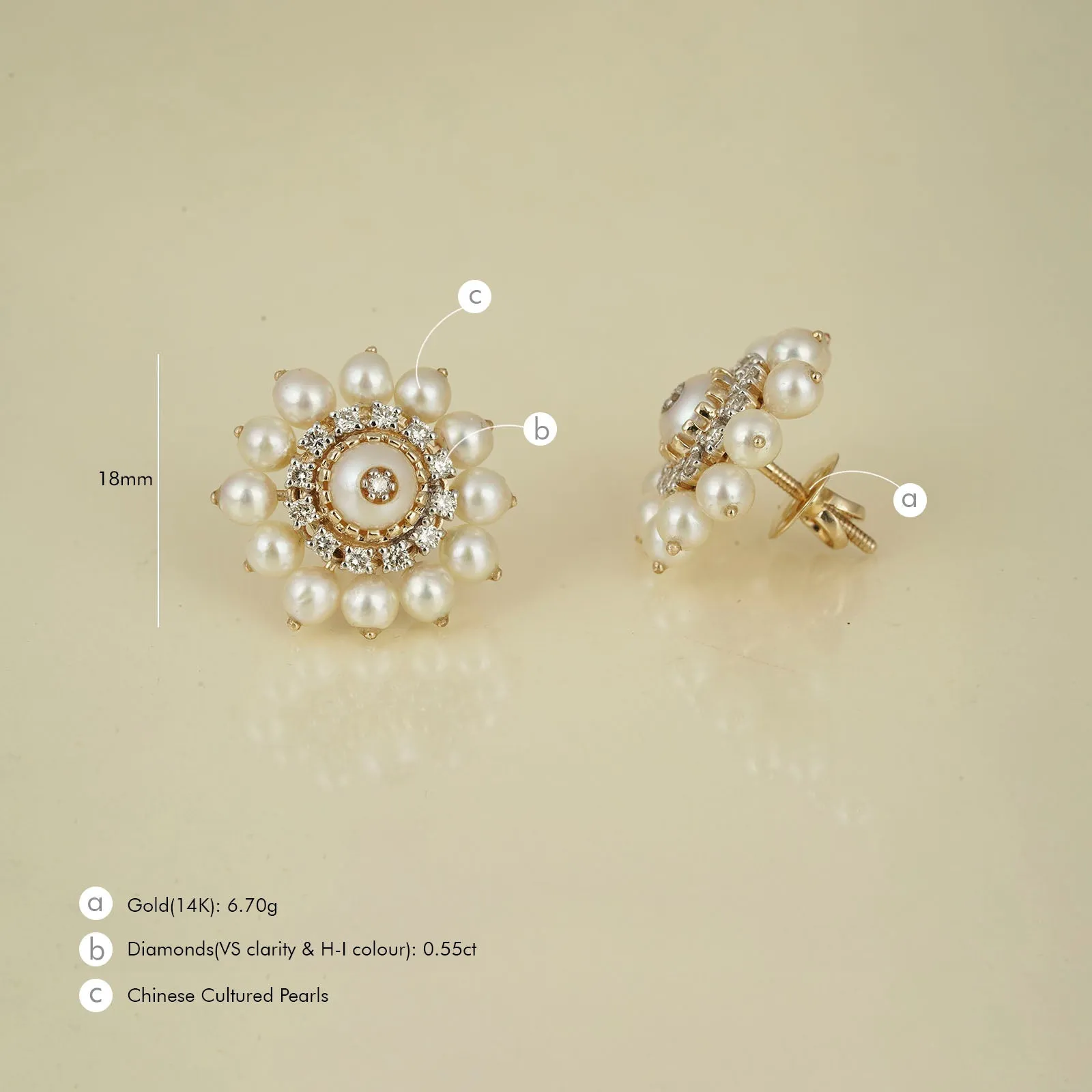 Audrey Snow Ear Studs sold by Vibe With Moi product image thumbnail 5