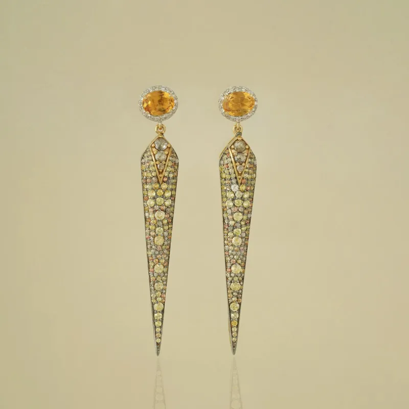 Rosa Yellow Sapphire Earrings sold by Vibe With Moi