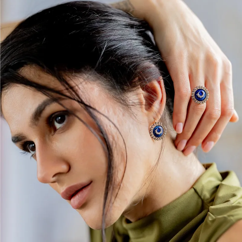 Sarai Mini Cobalt Blue Earrings sold by Vibe With Moi