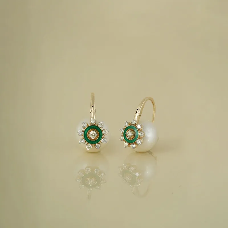 Camille Green Enamel Earrings sold by Vibe With Moi
