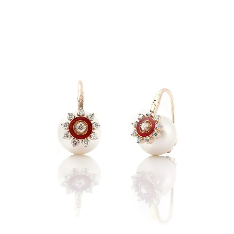 Camille Red Enamel Earrings sold by Vibe With Moi