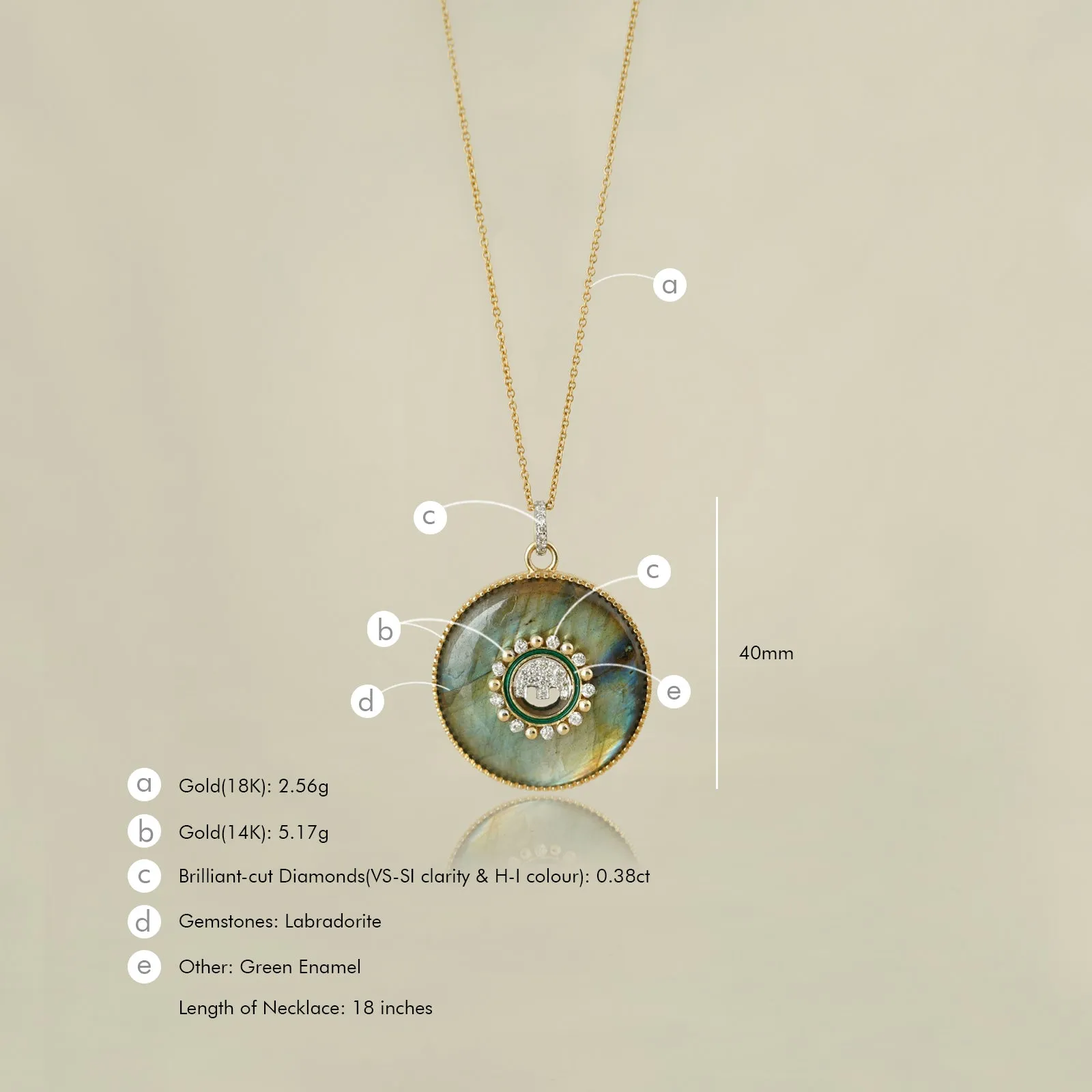 Gaj Pendant Necklace sold by Vibe With Moi product image thumbnail 4