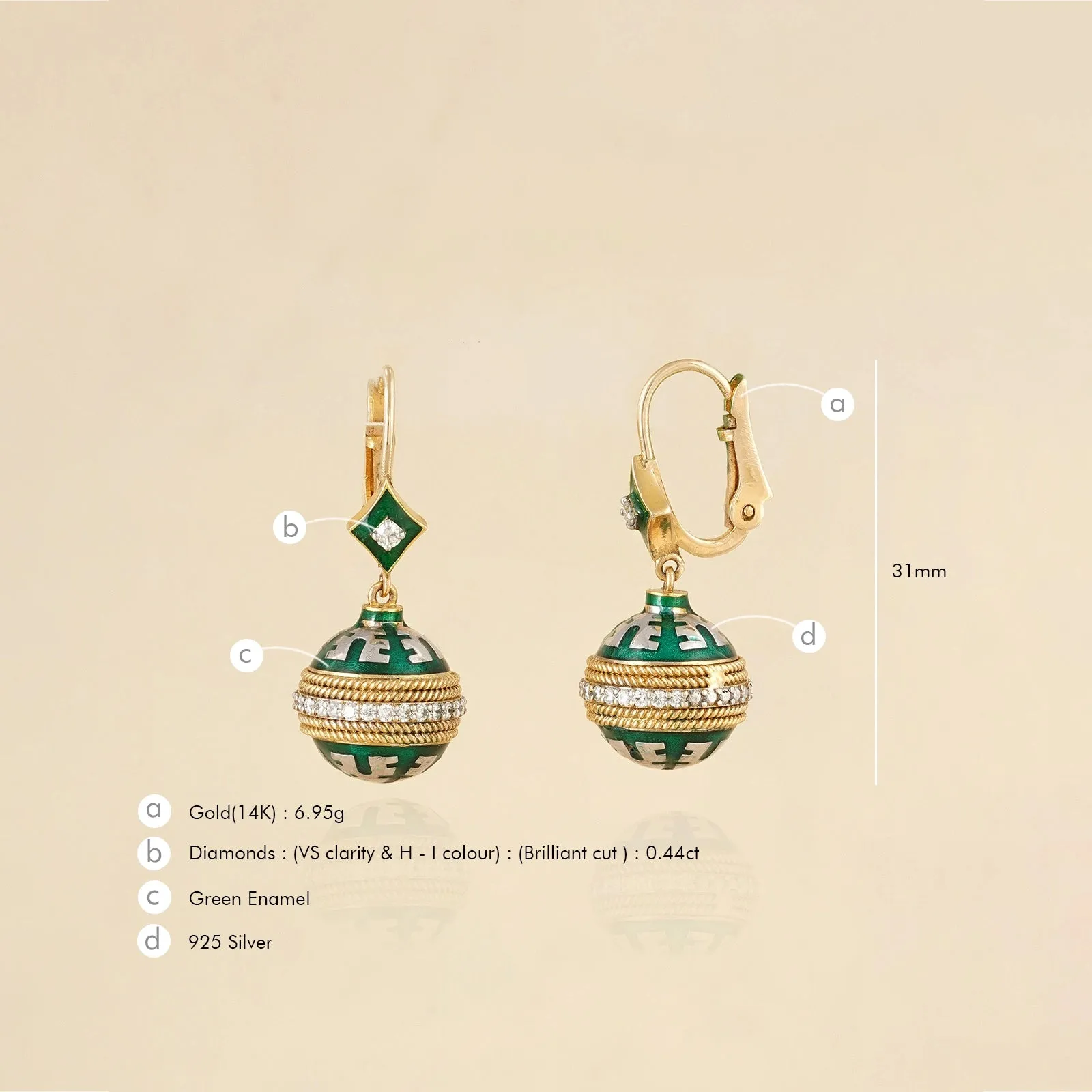 Eva Mini Sage Earrings sold by Vibe With Moi product image thumbnail 4