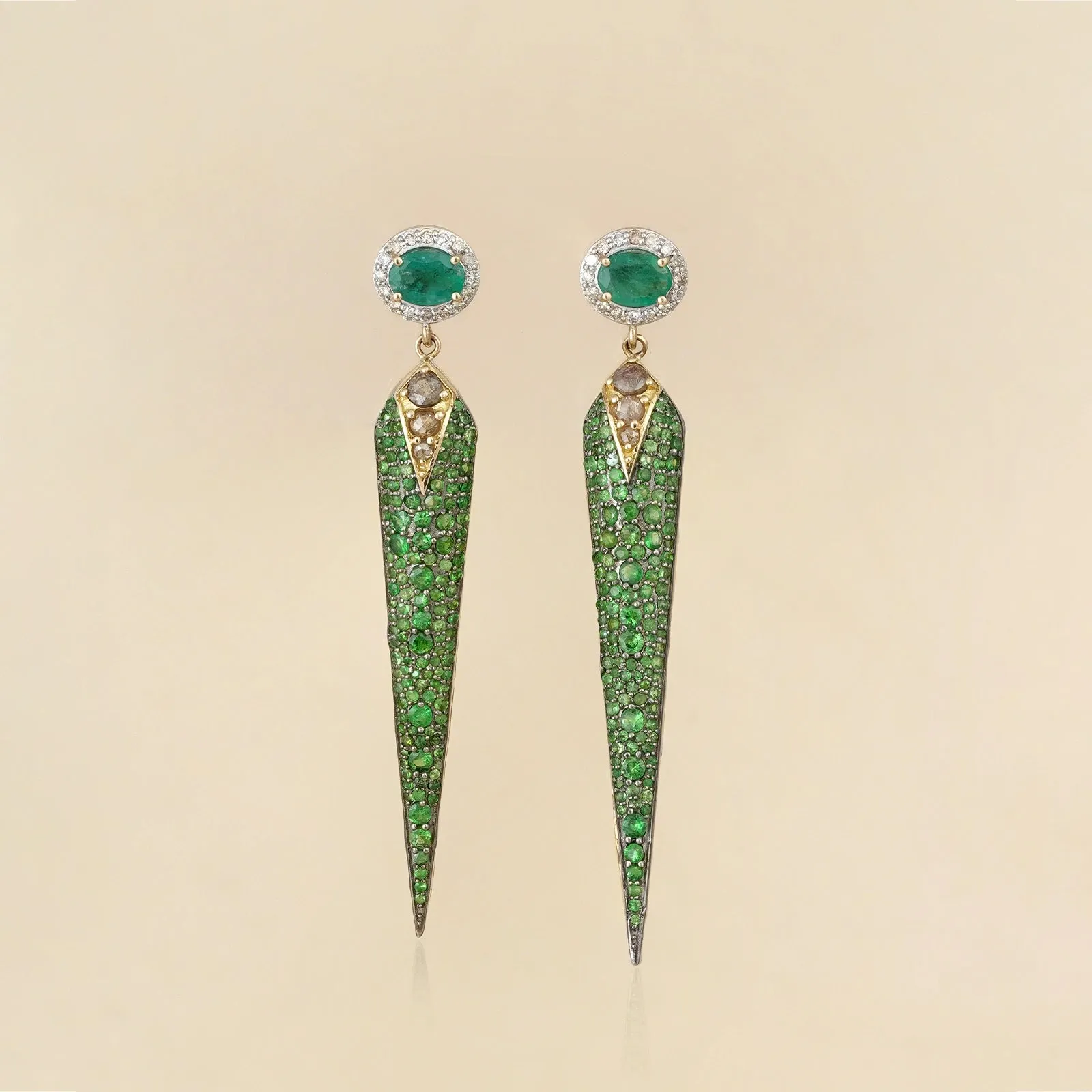 Rosa Emerald Tsavorite Earrings sold by Vibe With Moi product image thumbnail 2