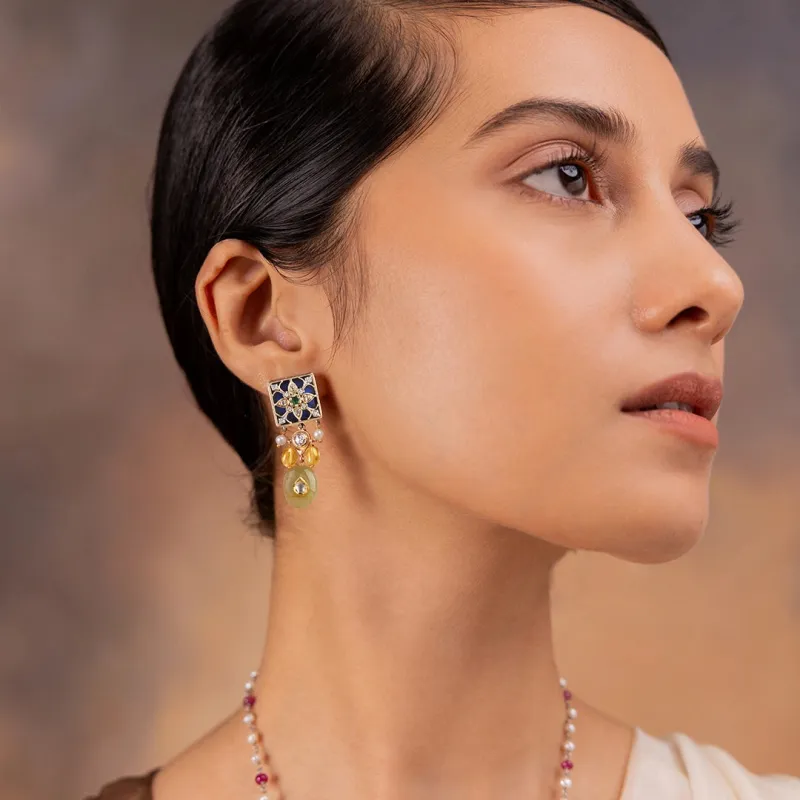 Arya Cobalt Blue Earrings sold by Vibe With Moi