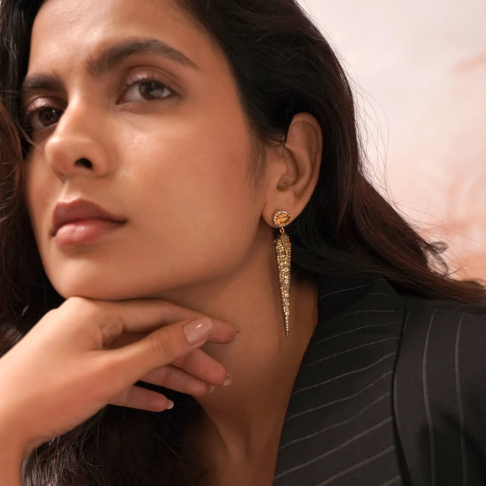 Rosa Yellow Sapphire Earrings sold by Vibe With Moi product image thumbnail 2