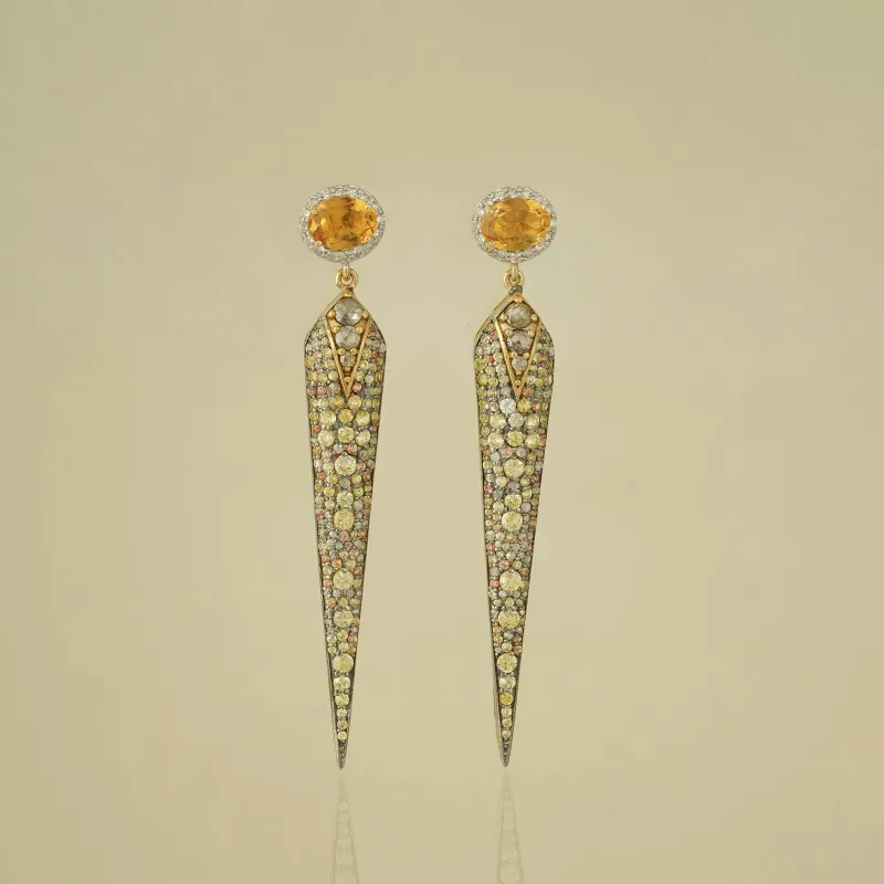 Rosa Yellow Sapphire Earrings sold by Vibe With Moi