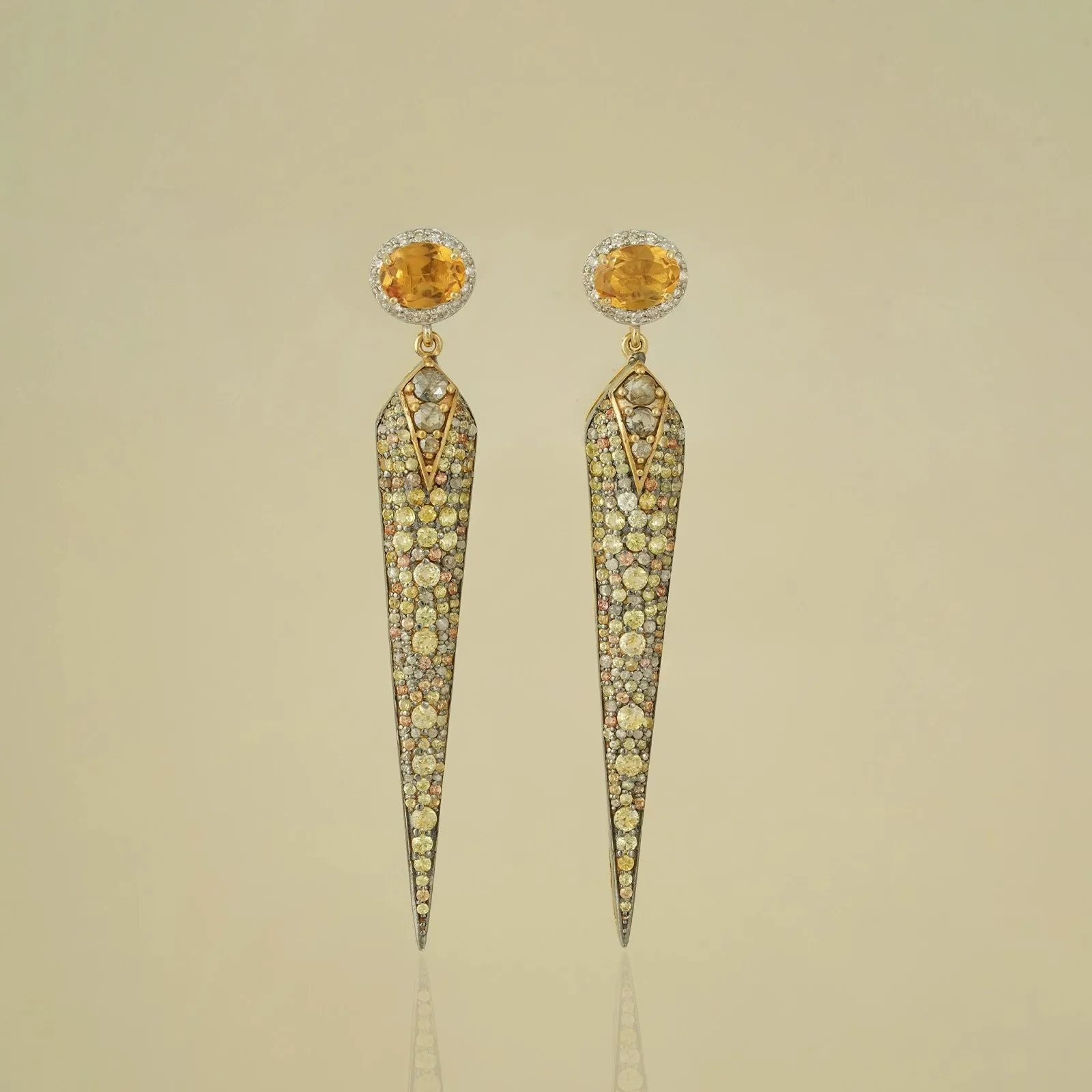 Rosa Yellow Sapphire Earrings sold by Vibe With Moi
