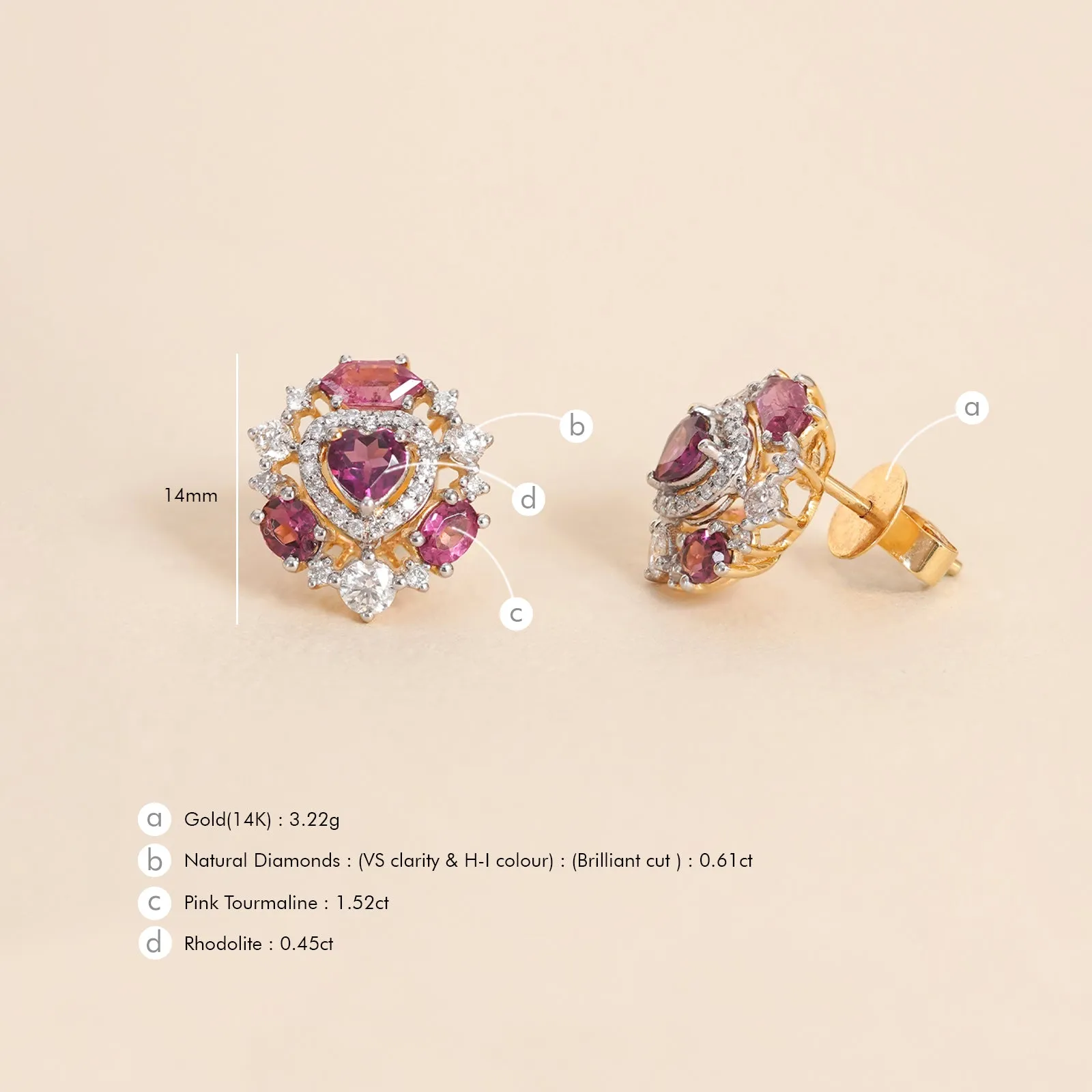 Amalfi Rose Ear Studs sold by Vibe With Moi product image thumbnail 5
