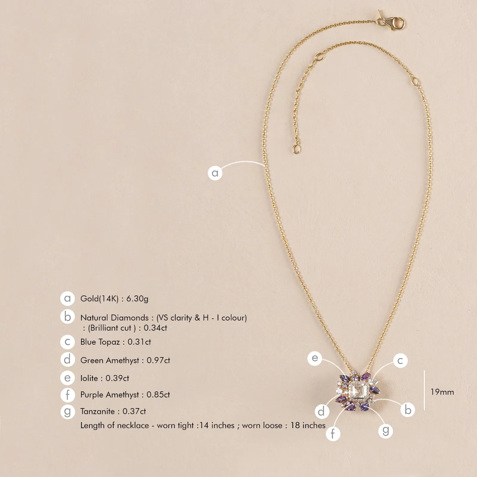 Viola Pendant Necklace sold by Vibe With Moi product image thumbnail 4