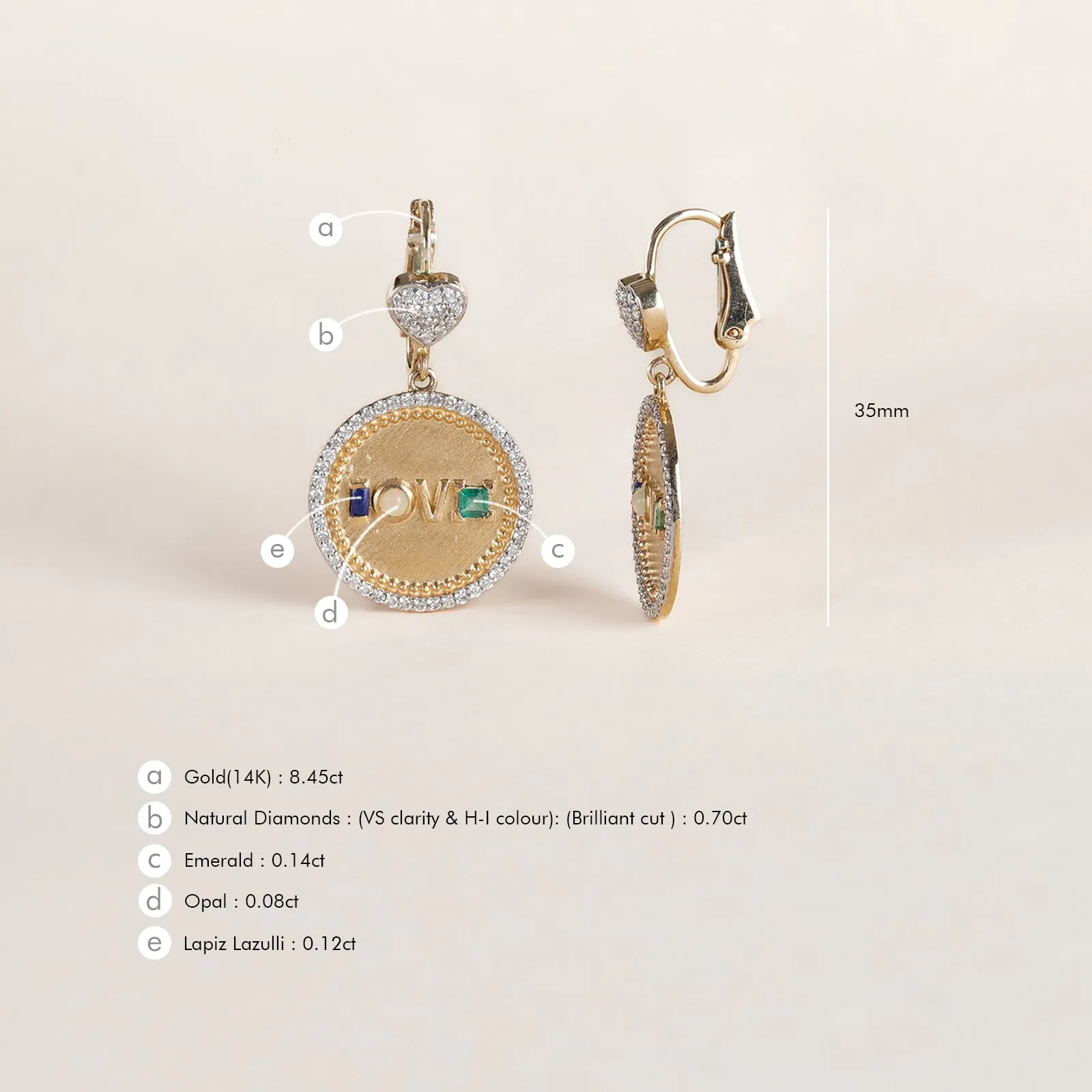 Love Medallion Earrings sold by Vibe With Moi product image thumbnail 5