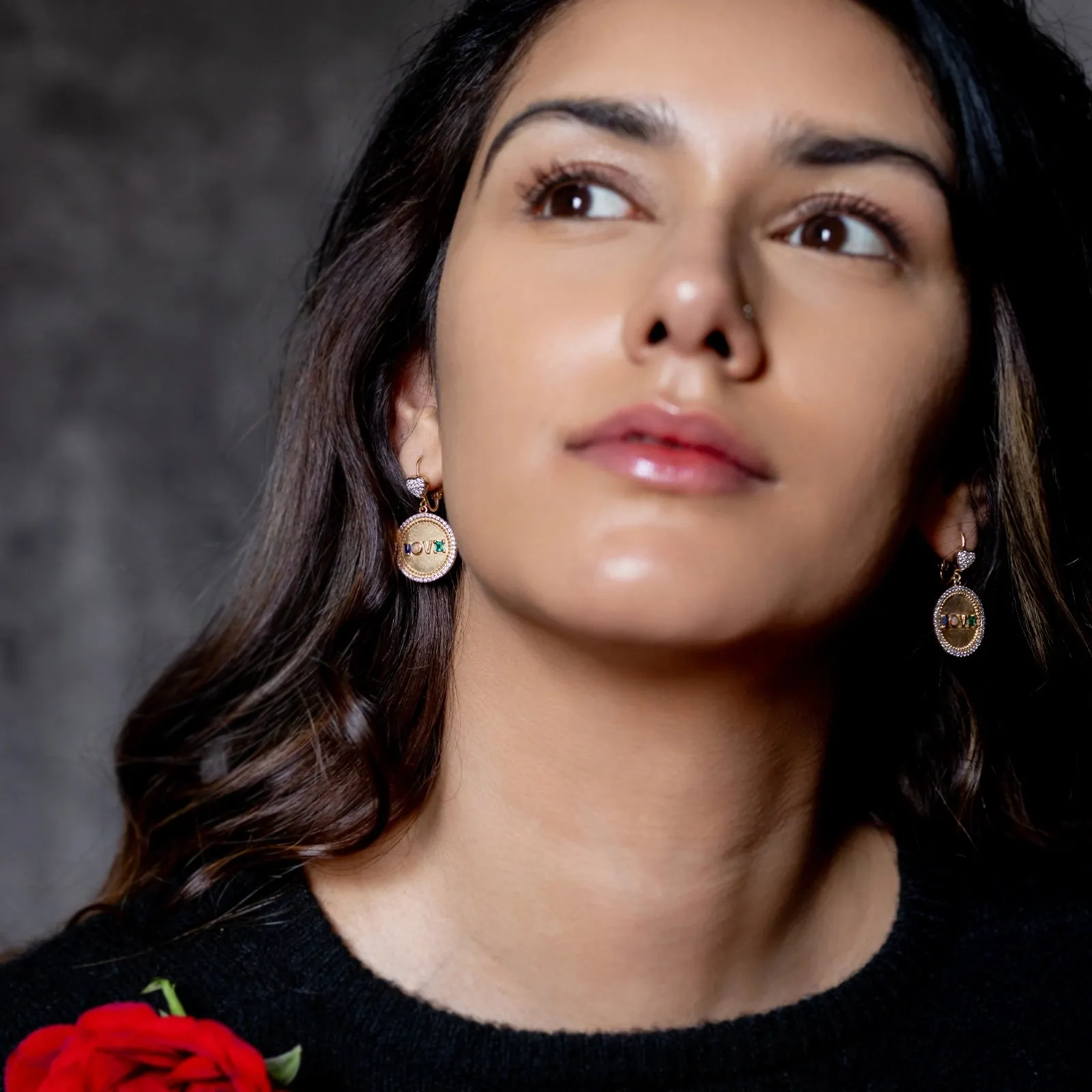 Love Medallion Earrings sold by Vibe With Moi product image thumbnail 2