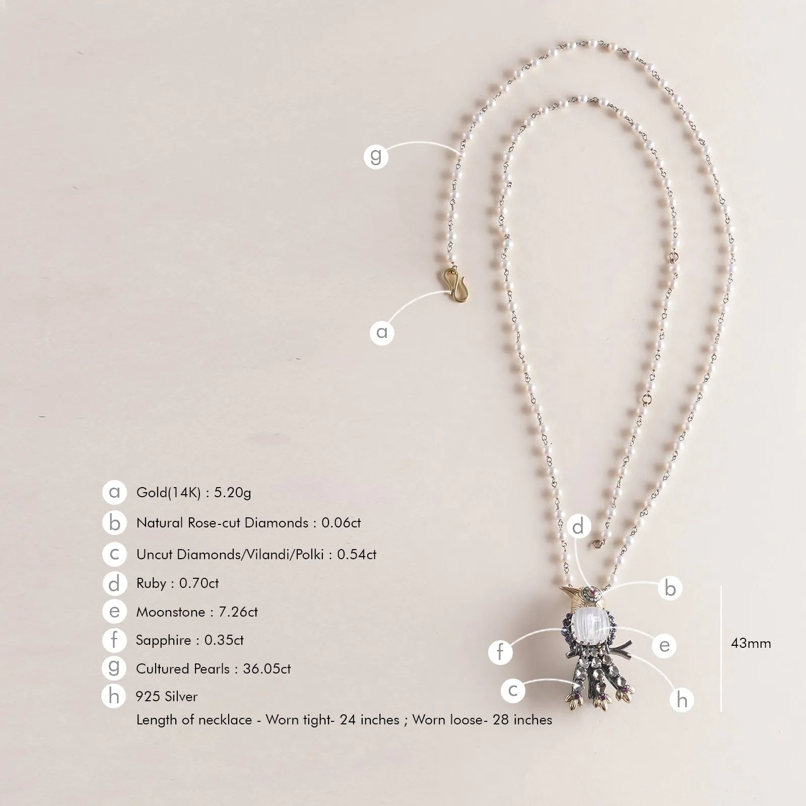 Love Bird Moonstone Necklace sold by Vibe With Moi product image thumbnail 5