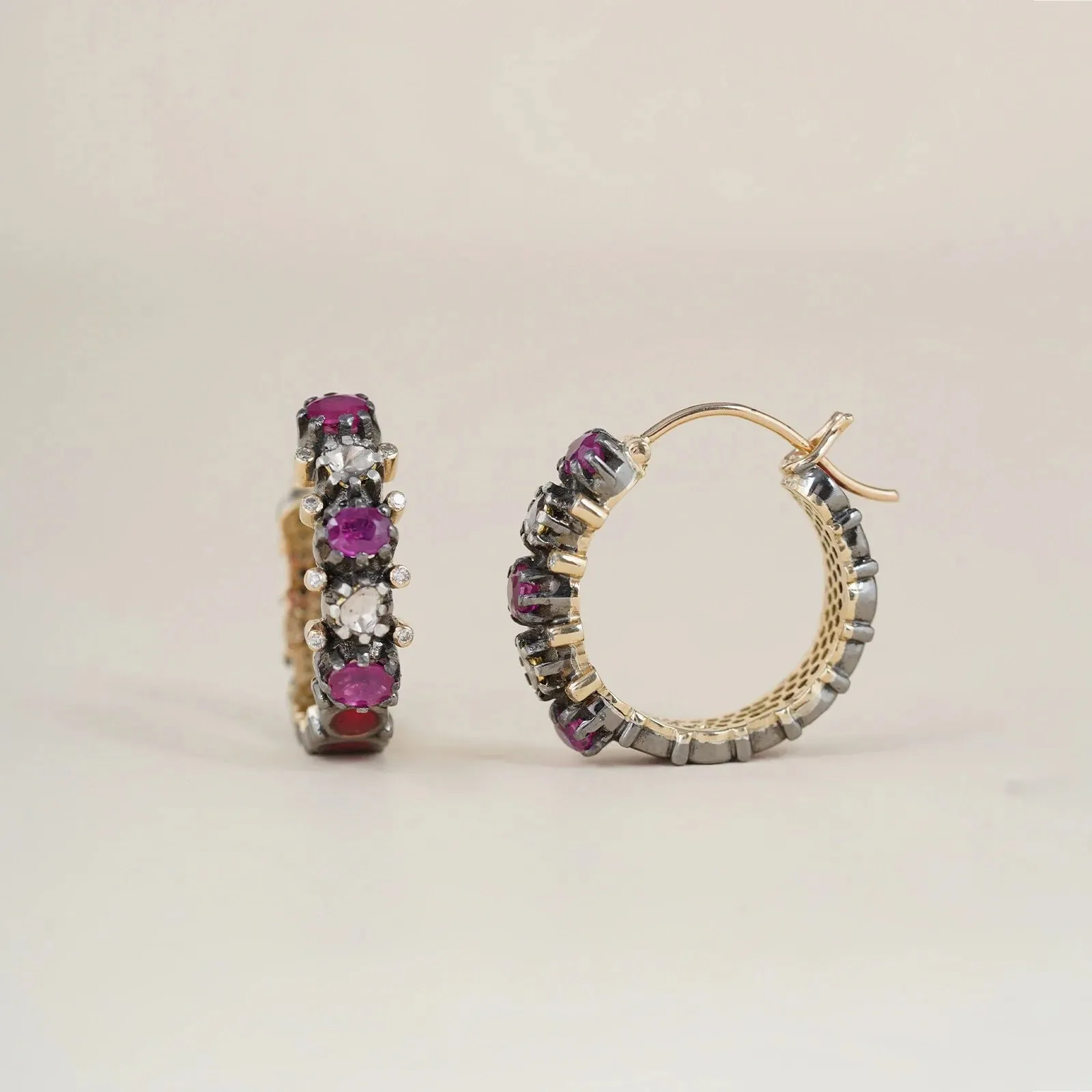 Rumi Ruby Hoop Earrings sold by Vibe With Moi product image thumbnail 5