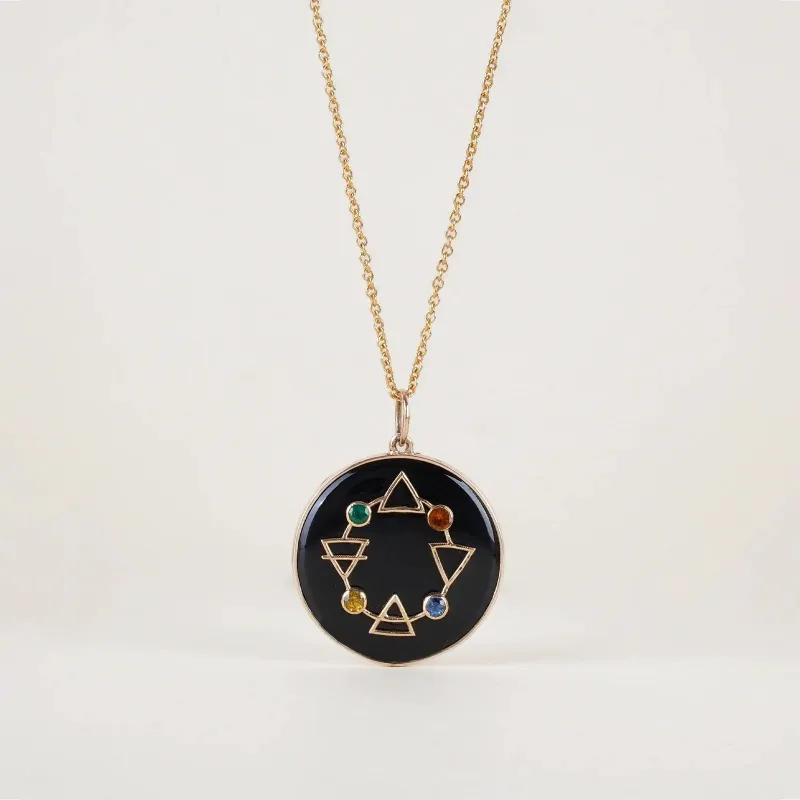 Maya Elements of Life Onyx Pendant Necklace made by Vibe With Moi