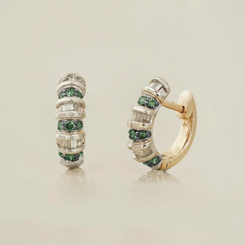 Paris Tsavorite Mini Hoop Earrings made by Vibe With Moi