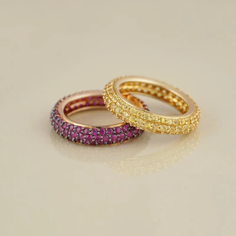 Ella Ruby & Yellow Sapphire Ring Set sold by Vibe With Moi