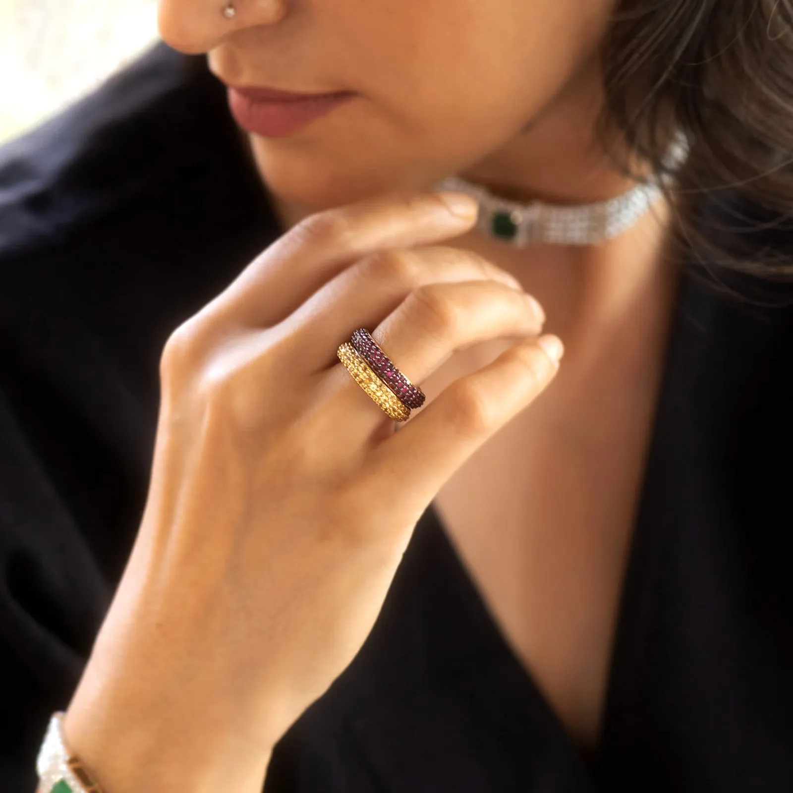 Ella Ruby & Yellow Sapphire Ring Set sold by Vibe With Moi product image thumbnail 2