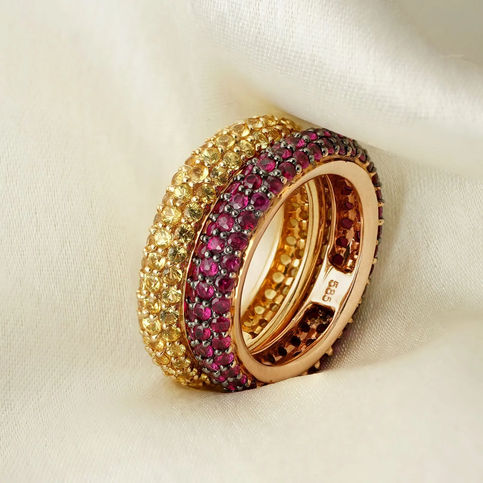 Ella Ruby & Yellow Sapphire Ring Set sold by Vibe With Moi product image thumbnail 3