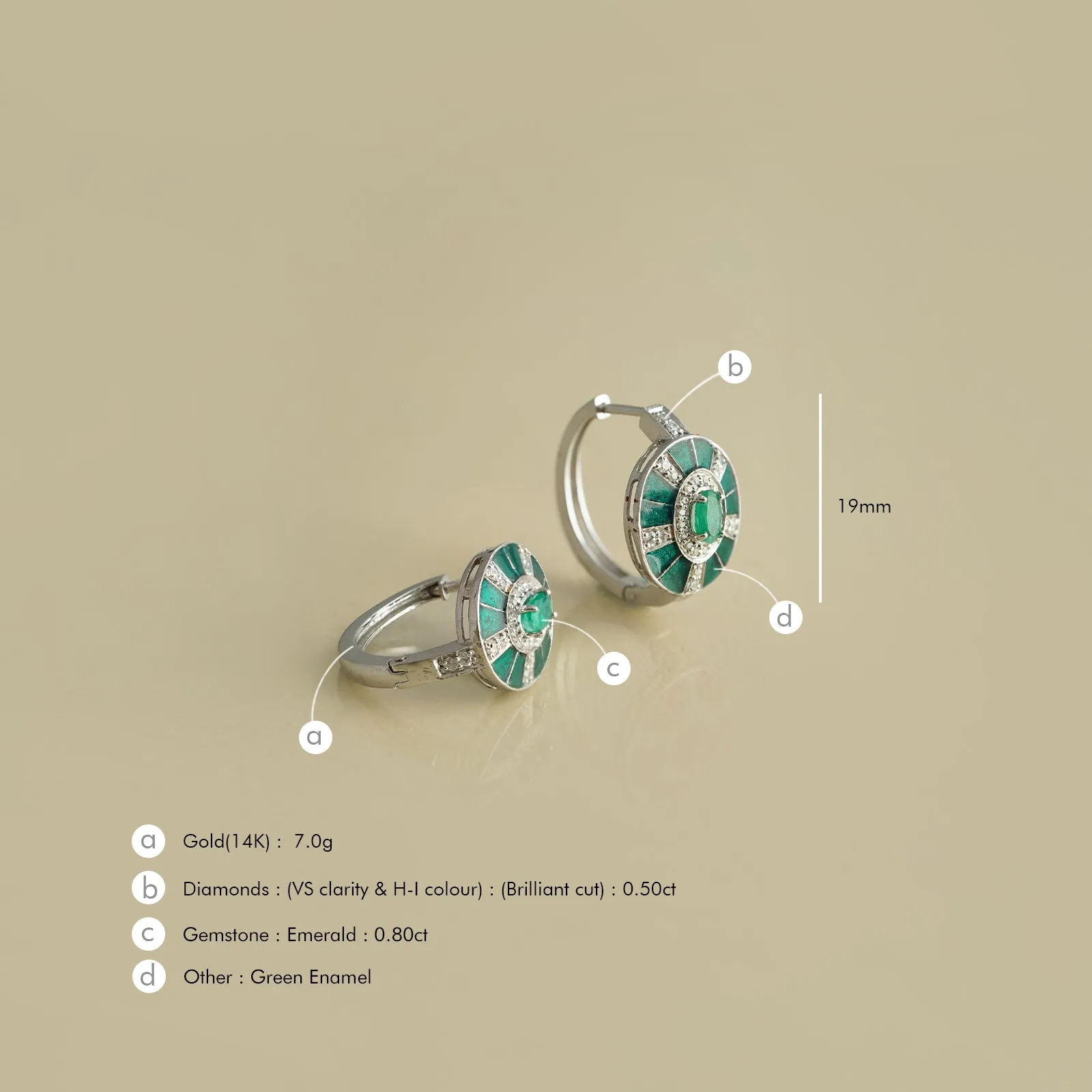 Alex Emerald Mini Hoops sold by Vibe With Moi product image thumbnail 4