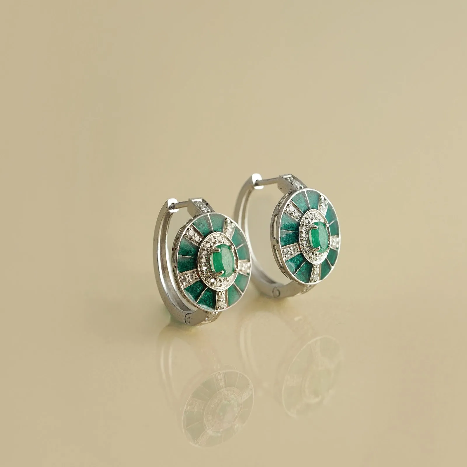Alex Emerald Mini Hoops sold by Vibe With Moi product image thumbnail 3