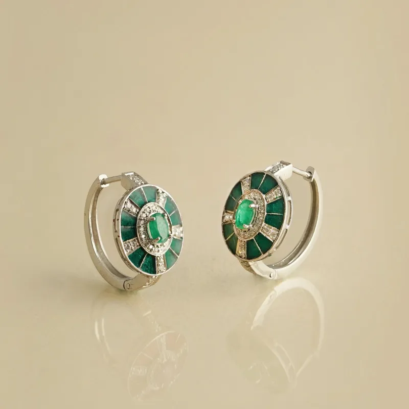 Alex Emerald Mini Hoops sold by Vibe With Moi