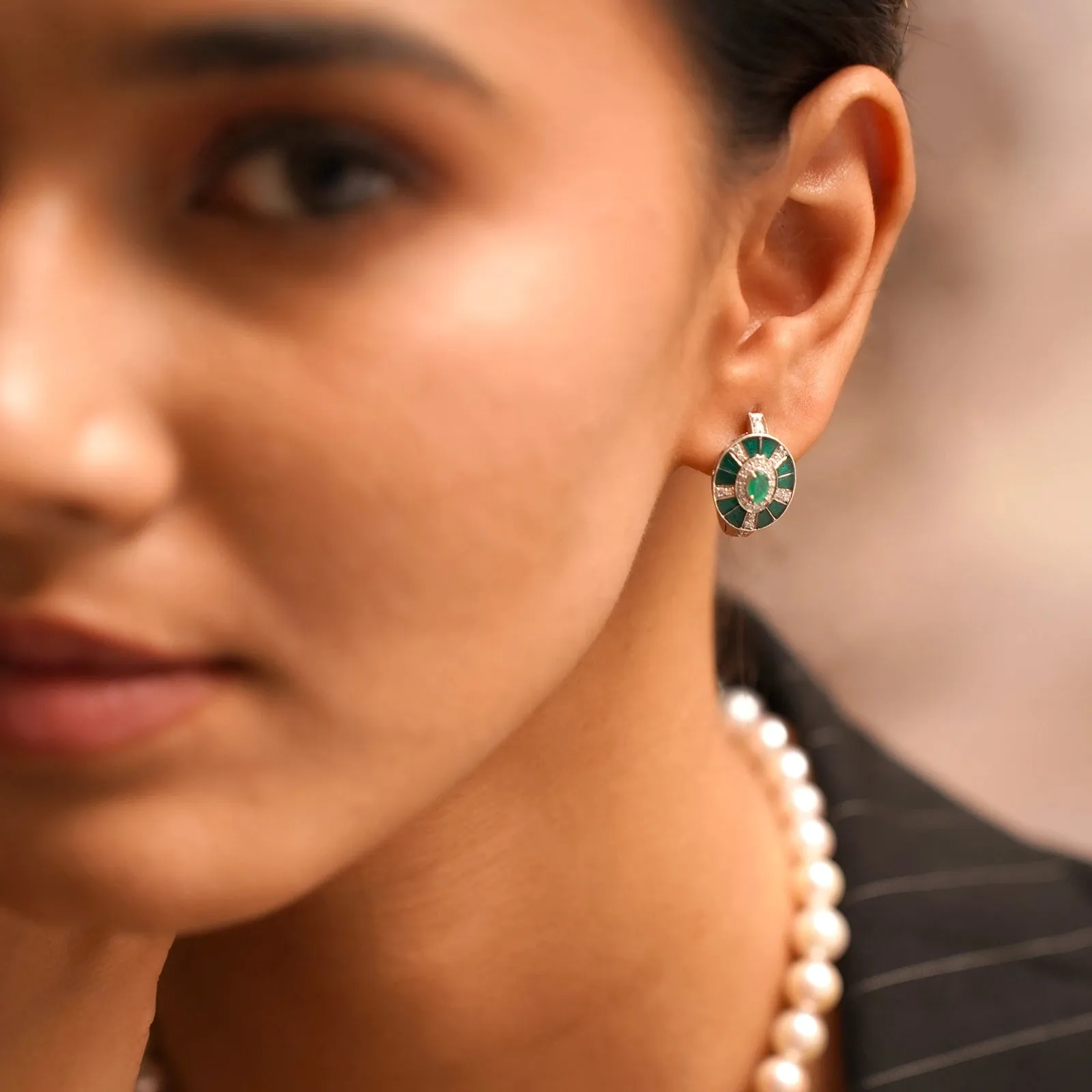 Alex Emerald Mini Hoops sold by Vibe With Moi product image thumbnail 2