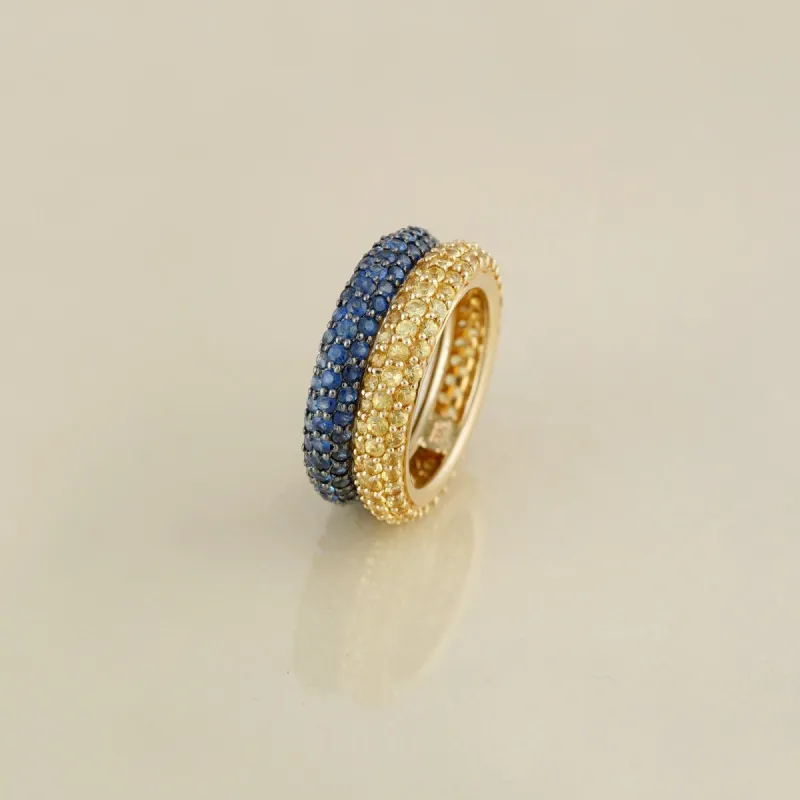 Ella Blue & Yellow Sapphire Ring Set sold by Vibe With Moi