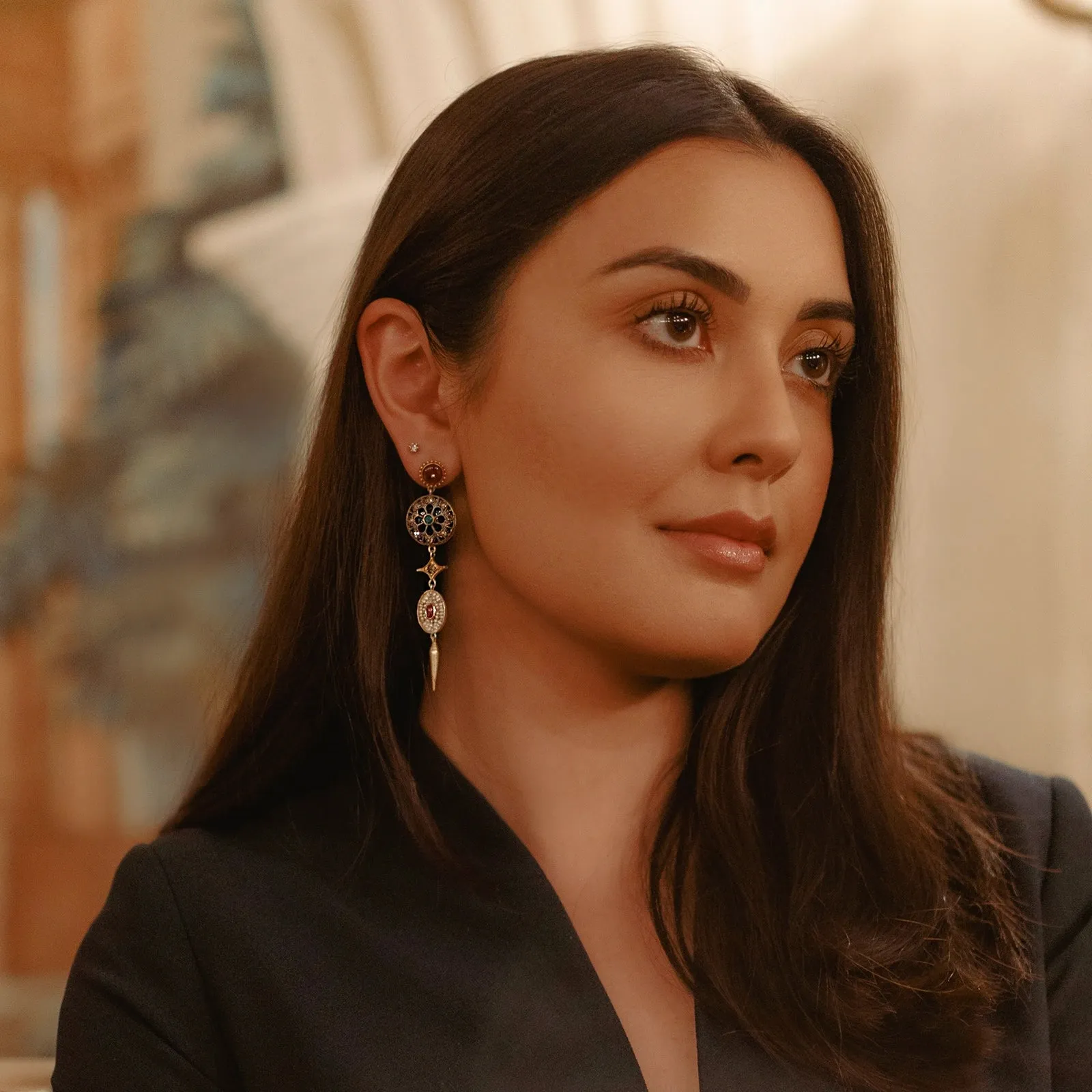 Firdos Chandelier Earrings sold by Vibe With Moi product image thumbnail 2