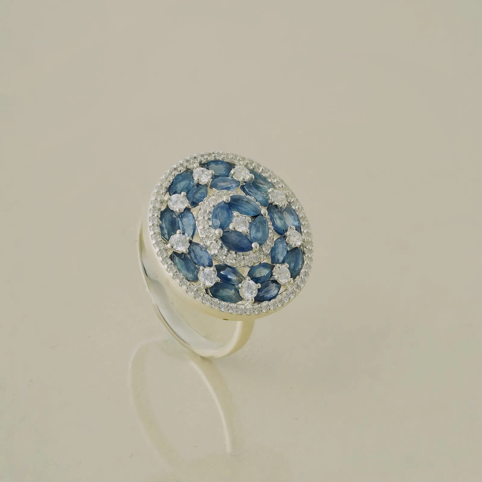 Phoebe Blue Sapphire Cocktail Ring sold by Vibe With Moi