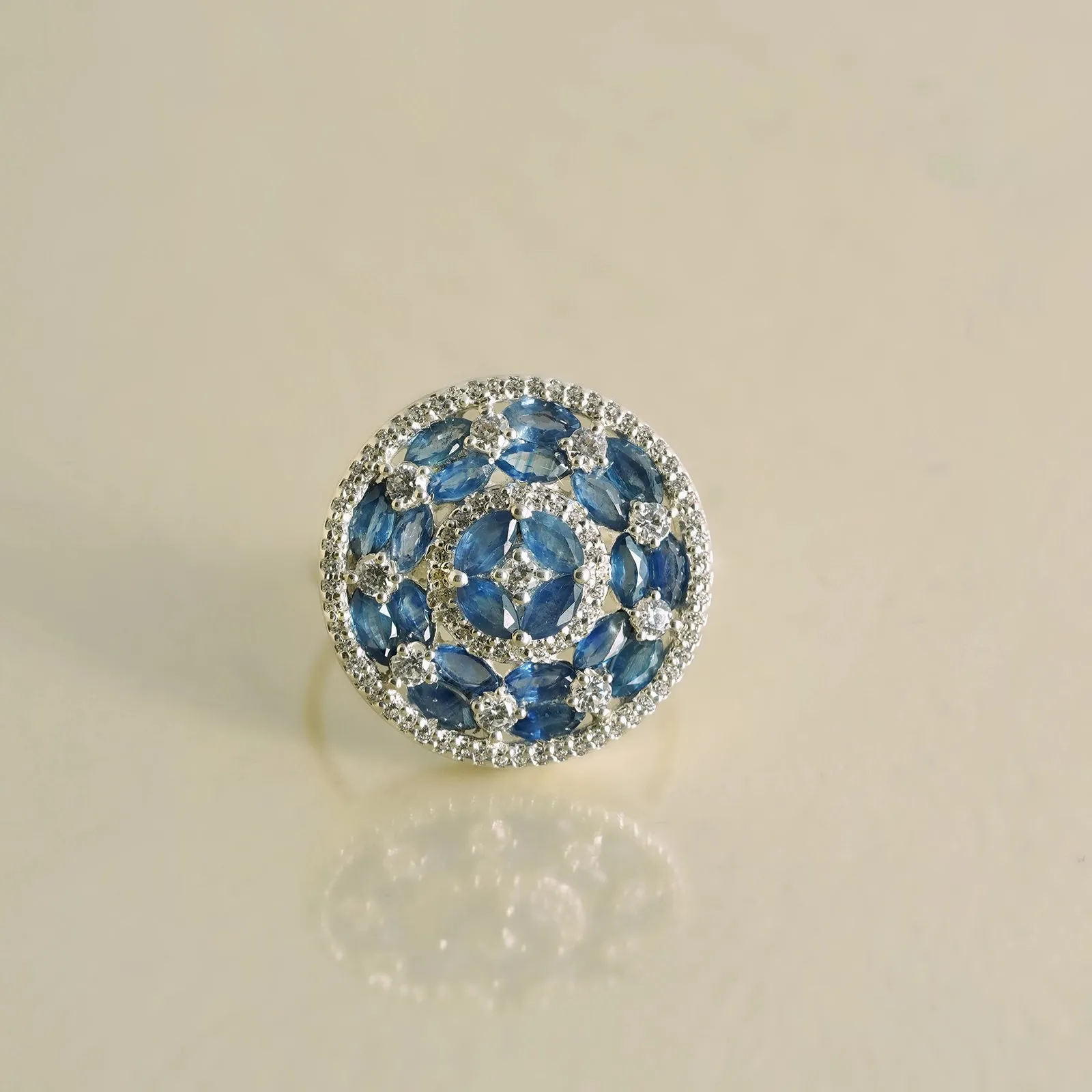 Phoebe Blue Sapphire Cocktail Ring sold by Vibe With Moi product image thumbnail 3