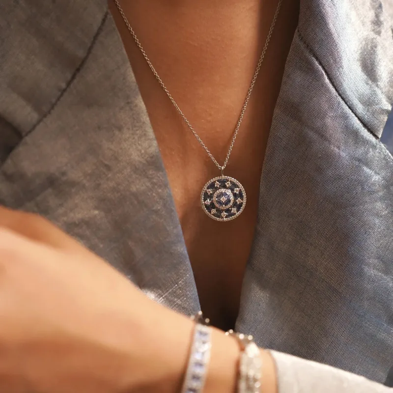 Phoebe Blue Sapphire Pendant Necklace sold by Vibe With Moi