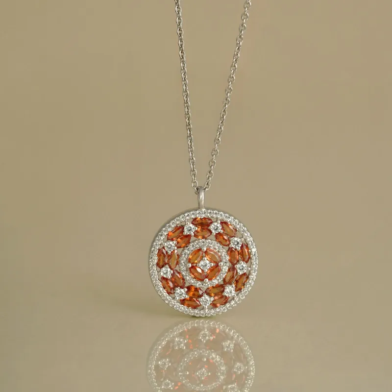 Phoebe Orange Sapphire Pendant Necklace sold by Vibe With Moi