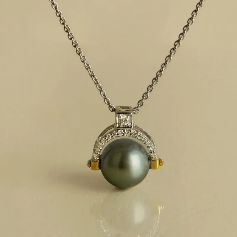 Grace Kelly Tahitian Pearl Pendant Necklace sold by Vibe With Moi