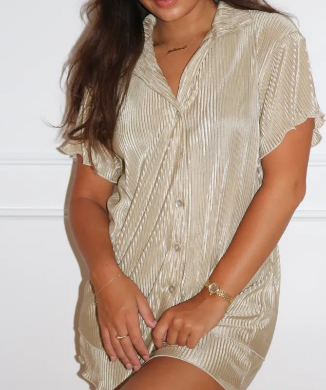 Pleats Short Set in Champagne (original color) sold by waverles