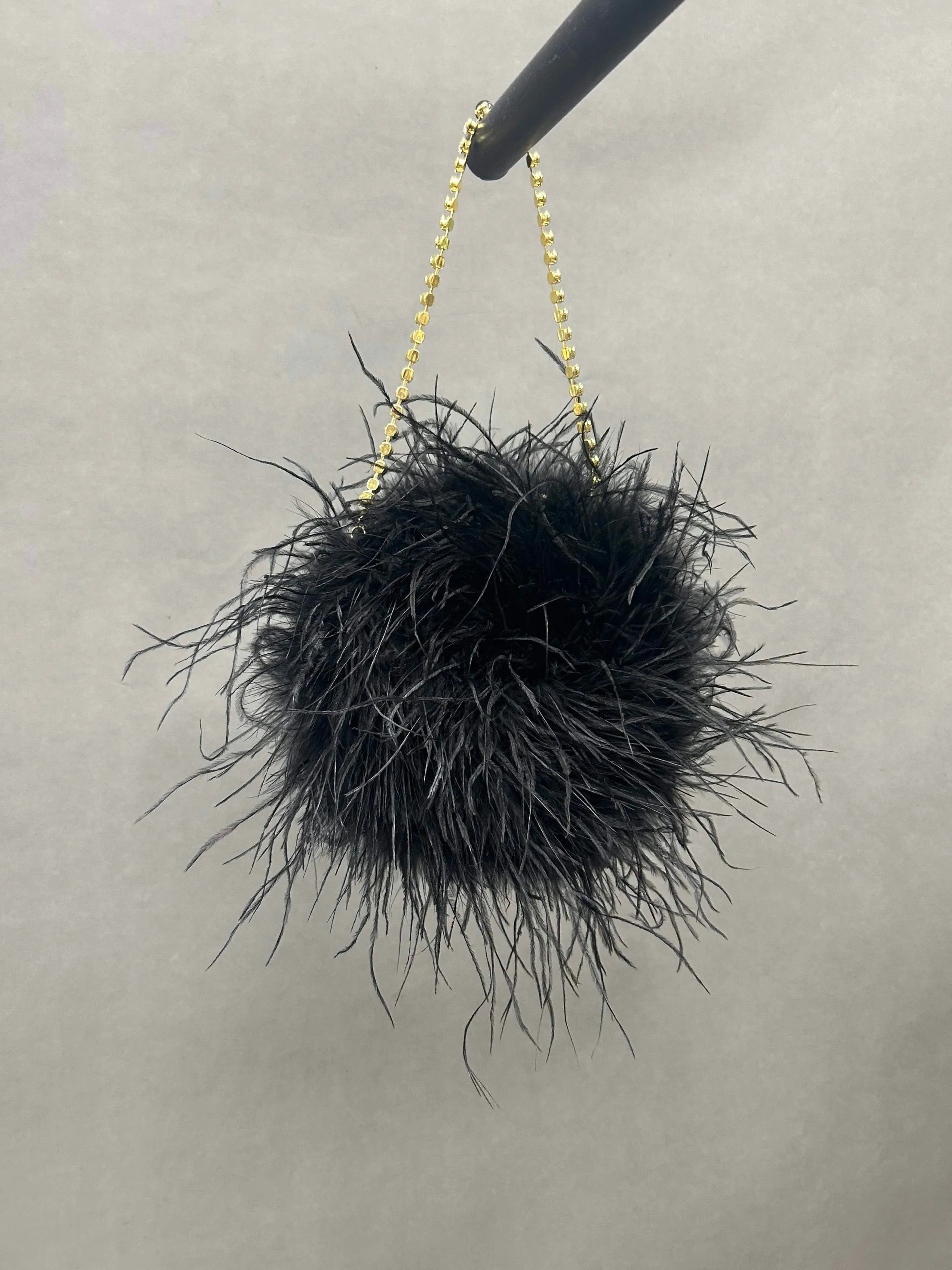 Ostrich Feather Purse in Noir sold by waverles product image thumbnail 5