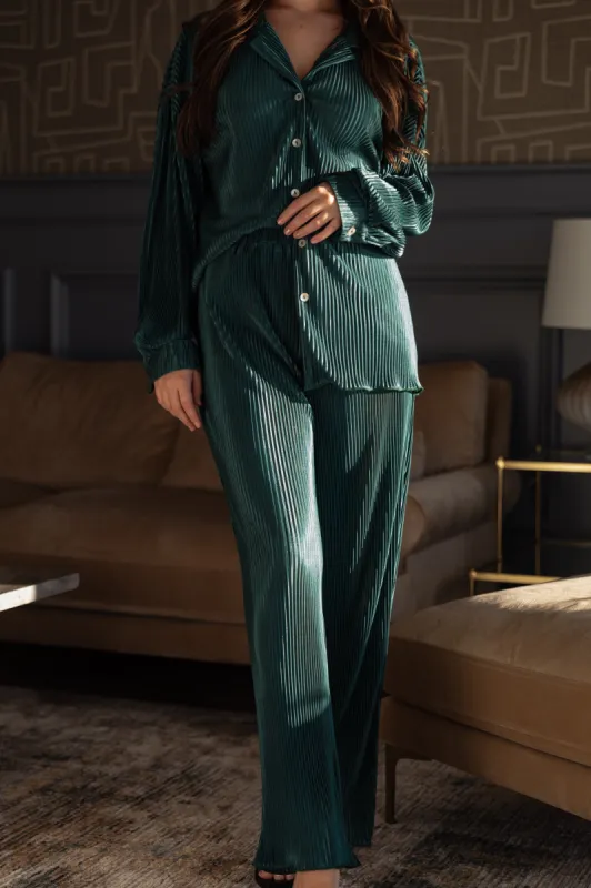 Pleated Set in Evergreen sold by waverles