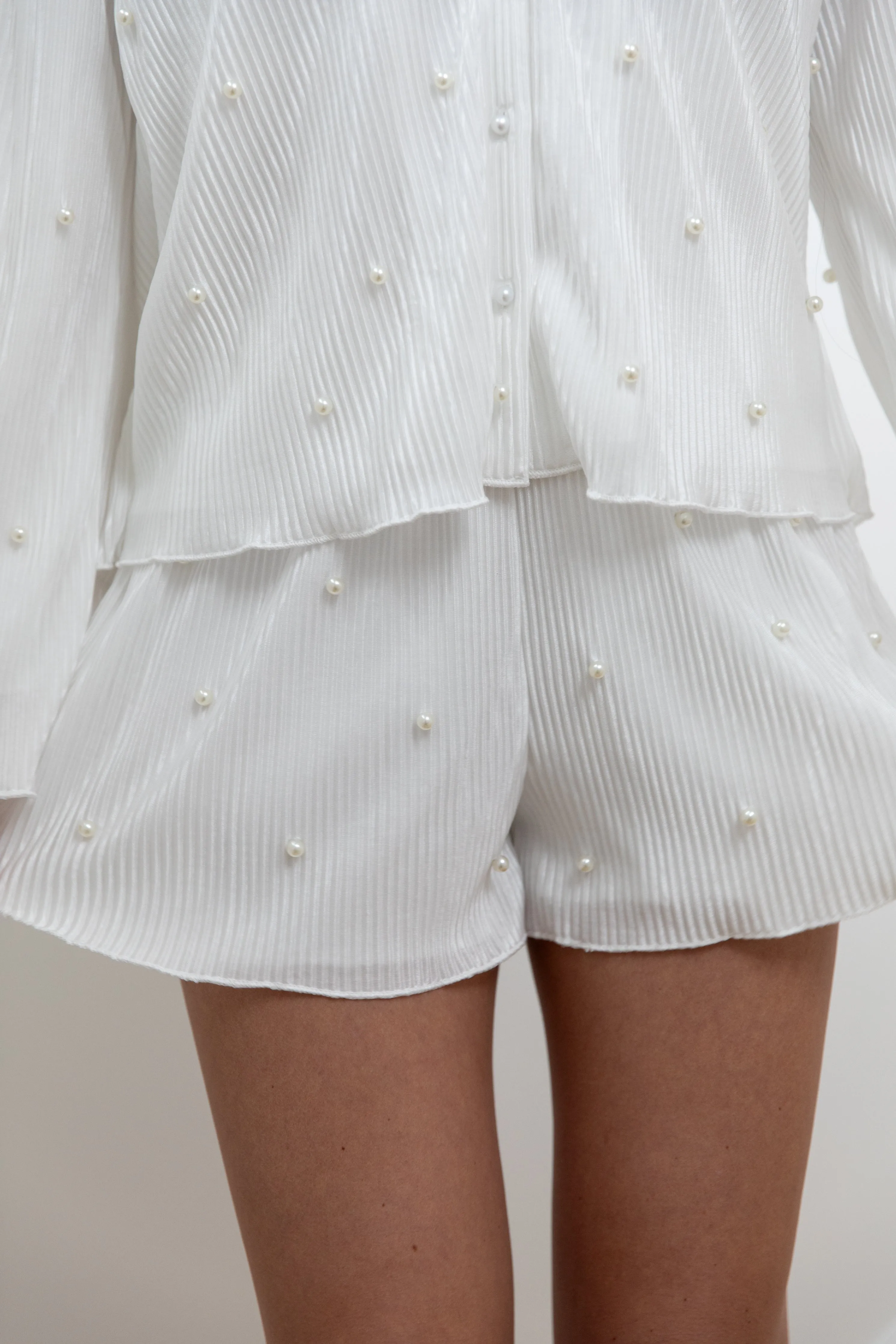 Jade Bridal Pearly Pleats Short Tie Set in Dove sold by waverles product image thumbnail 5