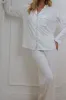 Ruffle Bamboo Pajama Bridal Pant Set Sky Trim sold by waverles