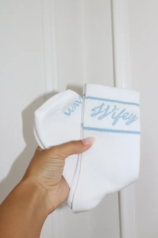 Wifey Bamboo Crew Socks sold by waverles