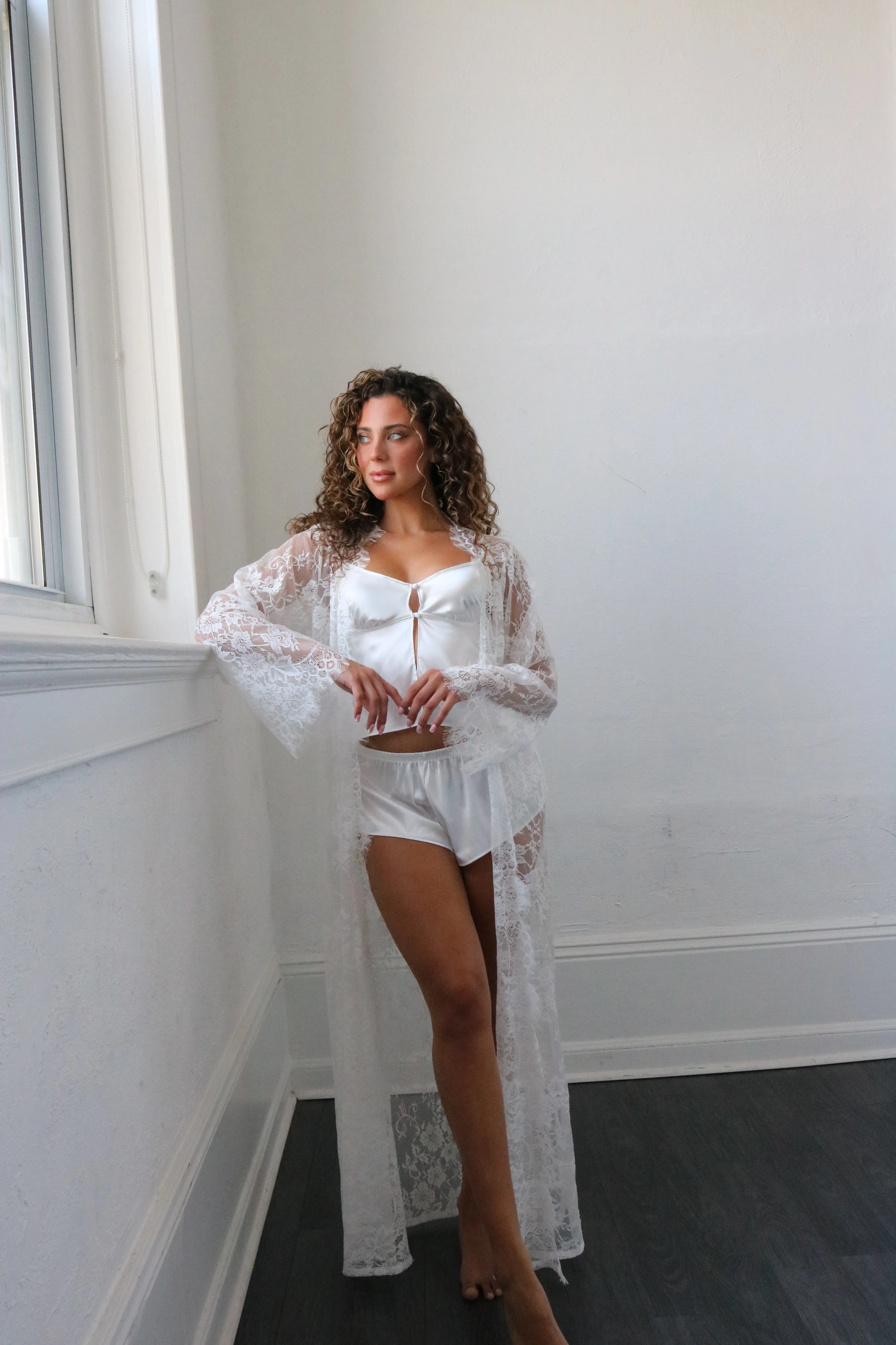 Amelia Bridal Lace Robe sold by waverles product image thumbnail 4