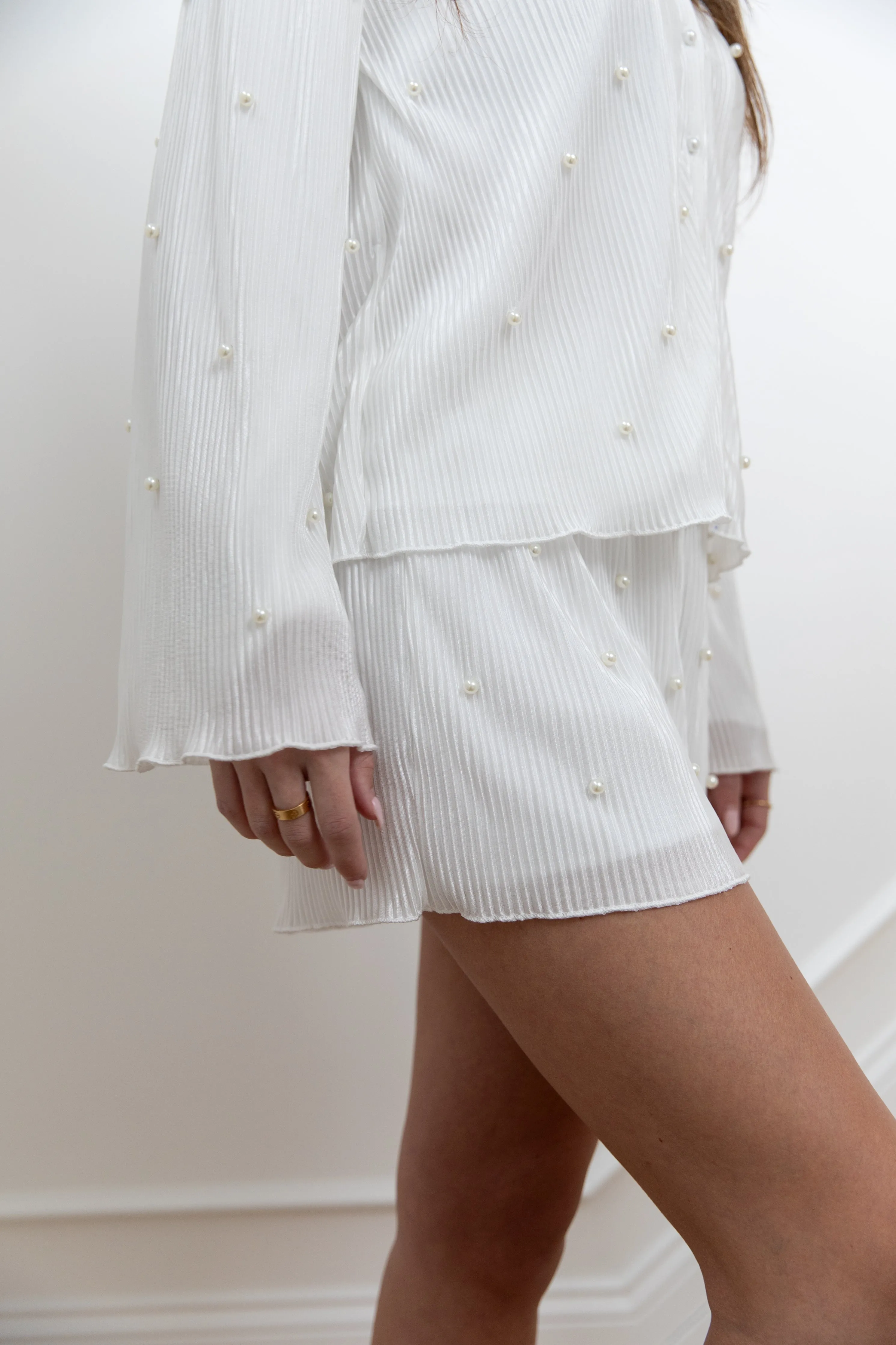 Jade Bridal Pearly Pleats Short Set in Dove sold by waverles product image thumbnail 5