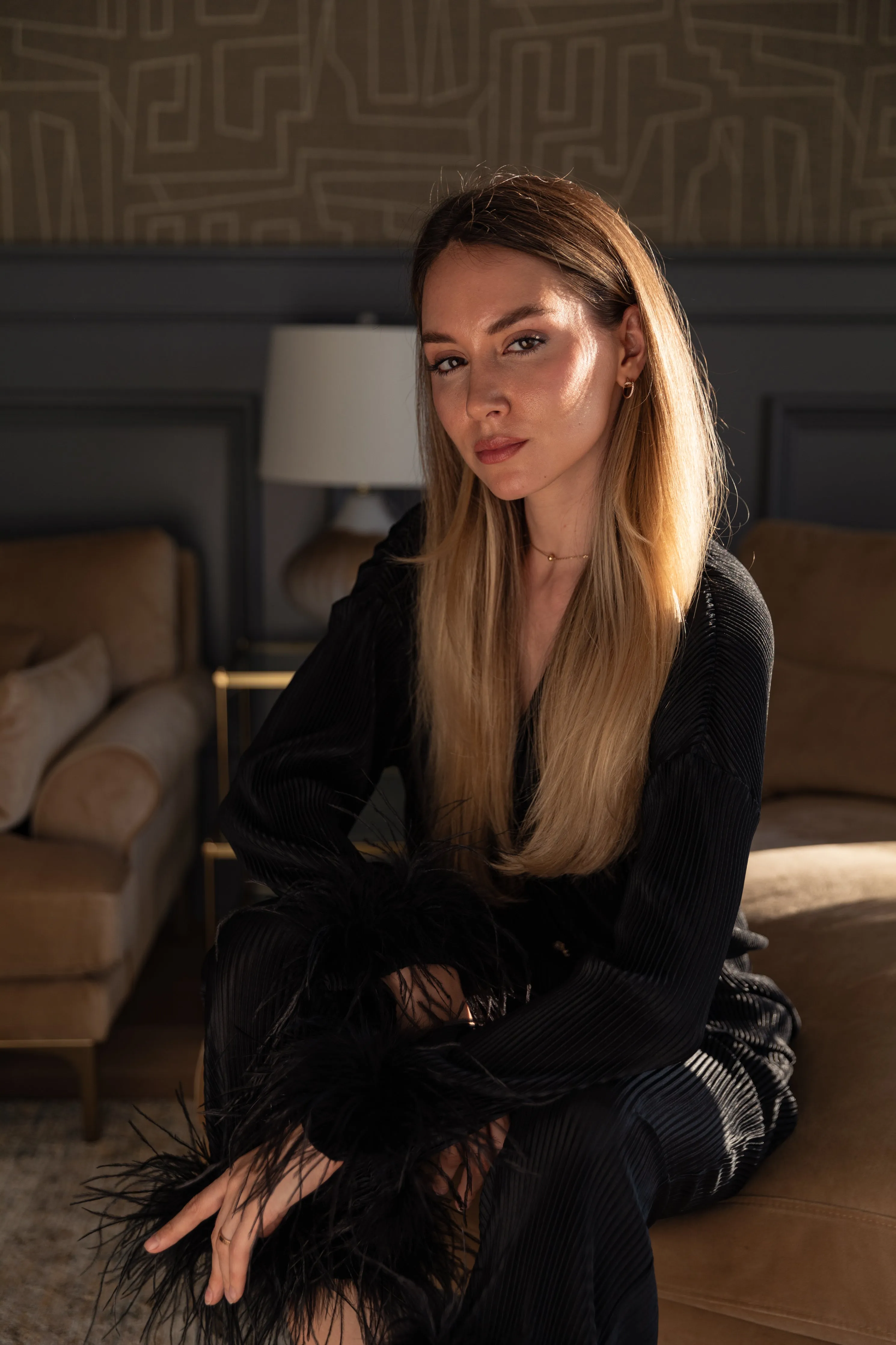 Pleated Luxe Feather Bridal Set in Noir sold by waverles product image thumbnail 5