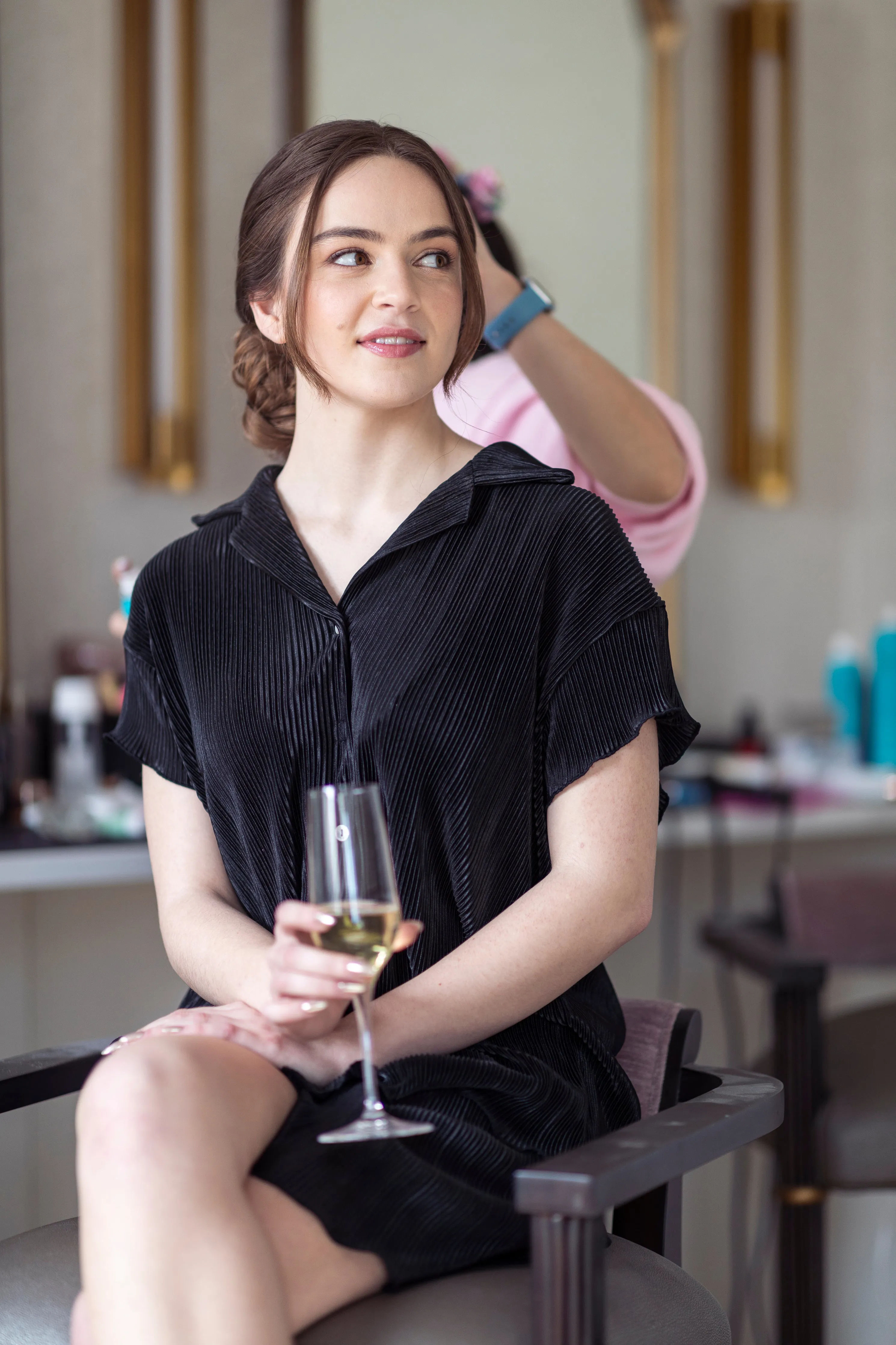 Pleated Short Bridal Set in Noir sold by waverles product image thumbnail 5