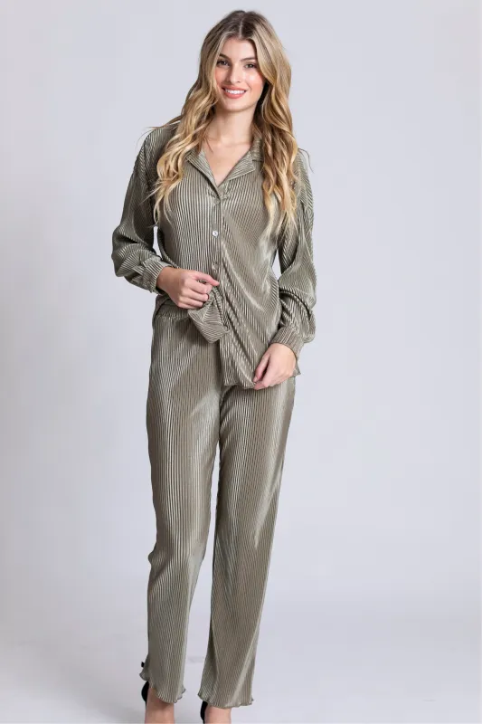 Pleated Set in Sage sold by waverles