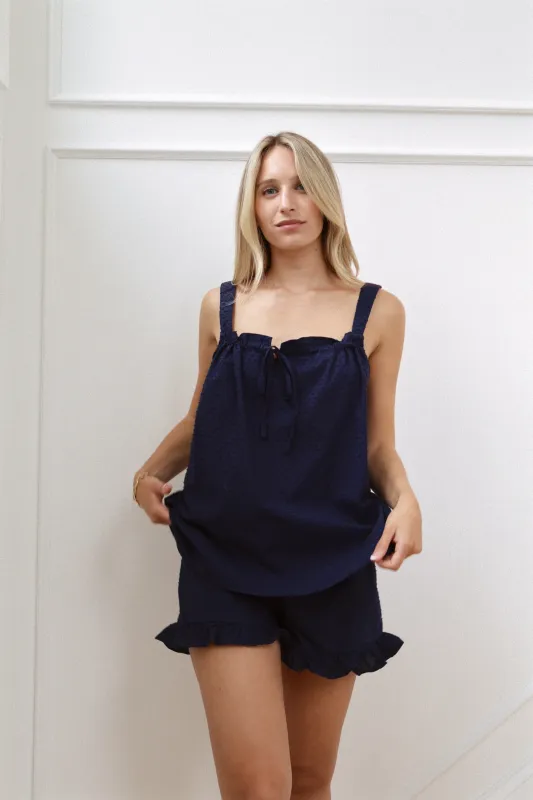 Swiss Dot Newport Set in Navy sold by waverles