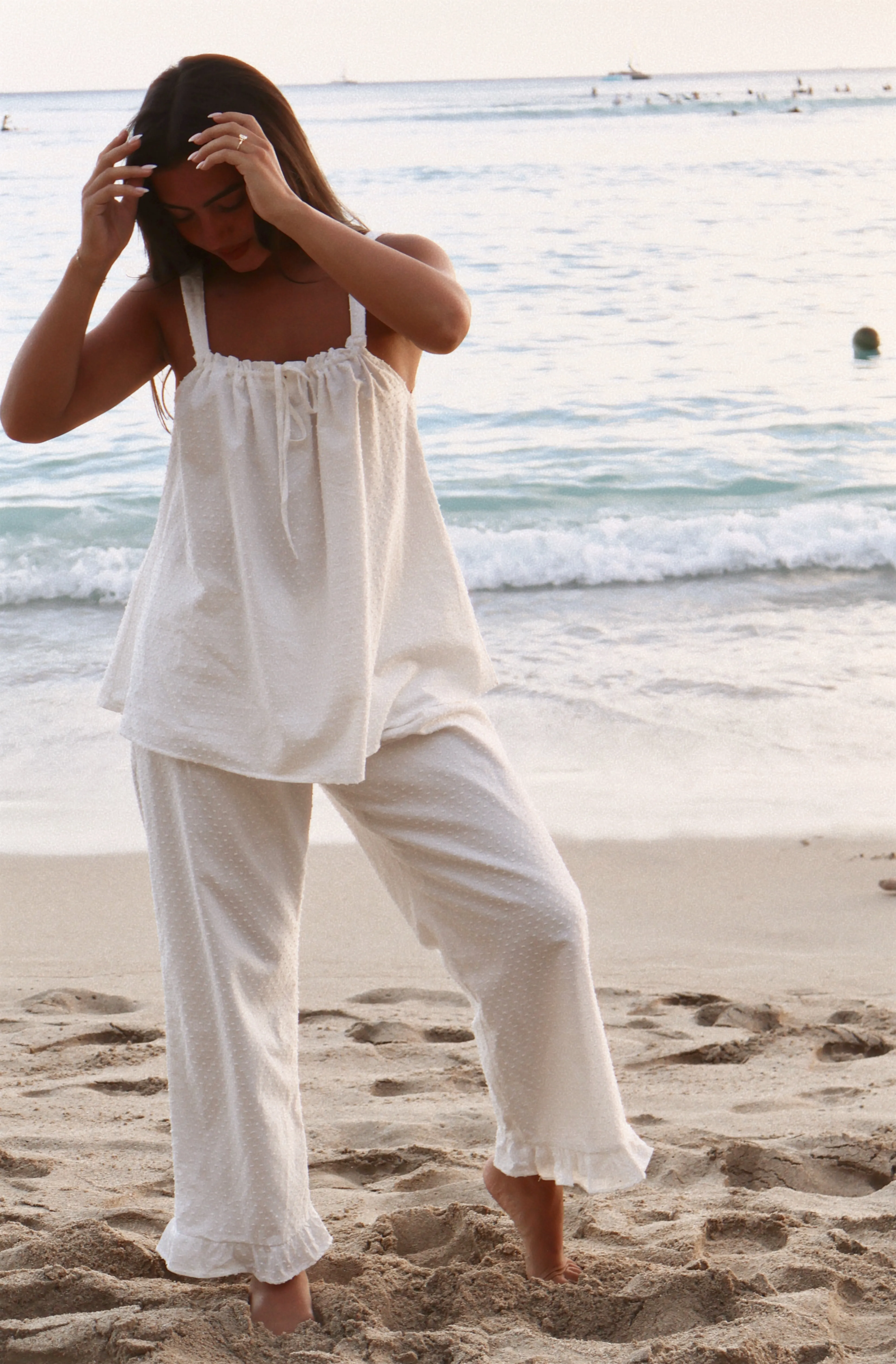 Swiss Dot Montauk set in Dove sold by waverles product image thumbnail 4