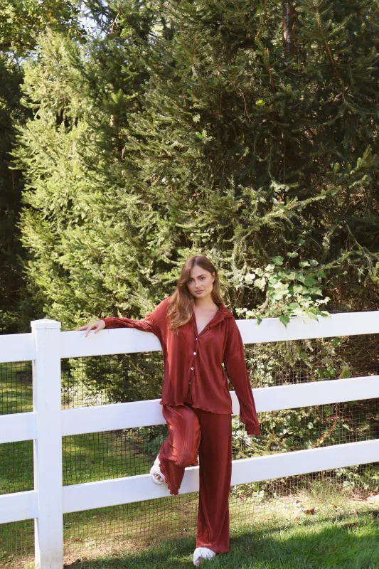 Pleated Set in Copper sold by waverles