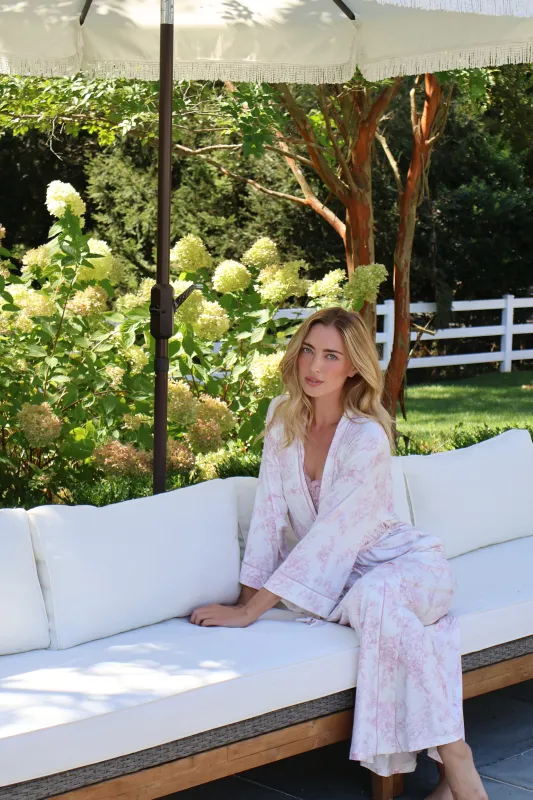 Rose Toile Bamboo Long Robe sold by waverles