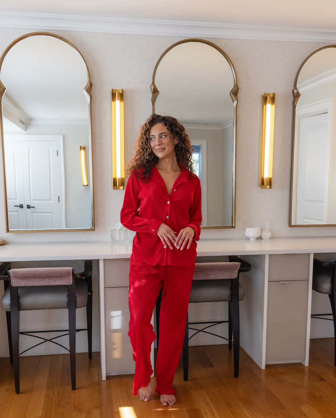 Pleated Set in Cherry sold by waverles product image thumbnail 2